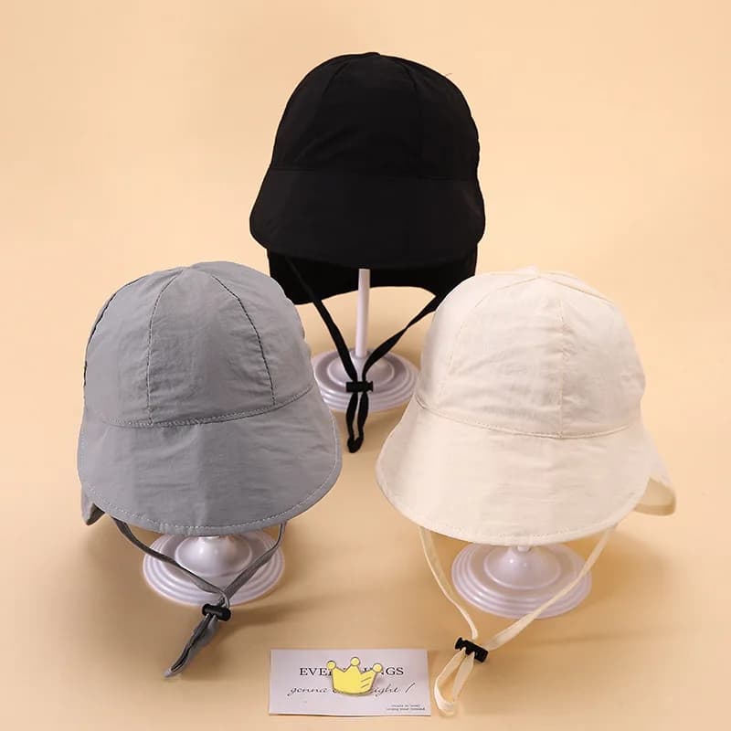 Chapeau de soleil d'été avec châle à bord souple, casquette d'activités de plein air à séchage rapid