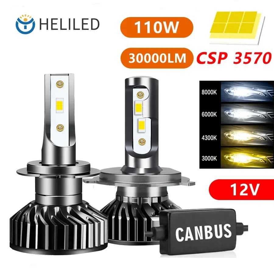 Feux de voiture 110W 3000K 4300K 6000K 8000K 9005 HB3 9006 HB4 880 881 H1 H8 H9 H11 ampoule Canbus H