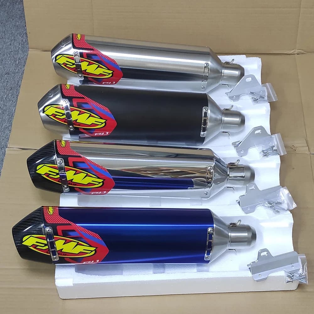 Pot d'échappement moto universel FMF 4T de 470 mm avec silencieux et support pour motos, motocross e