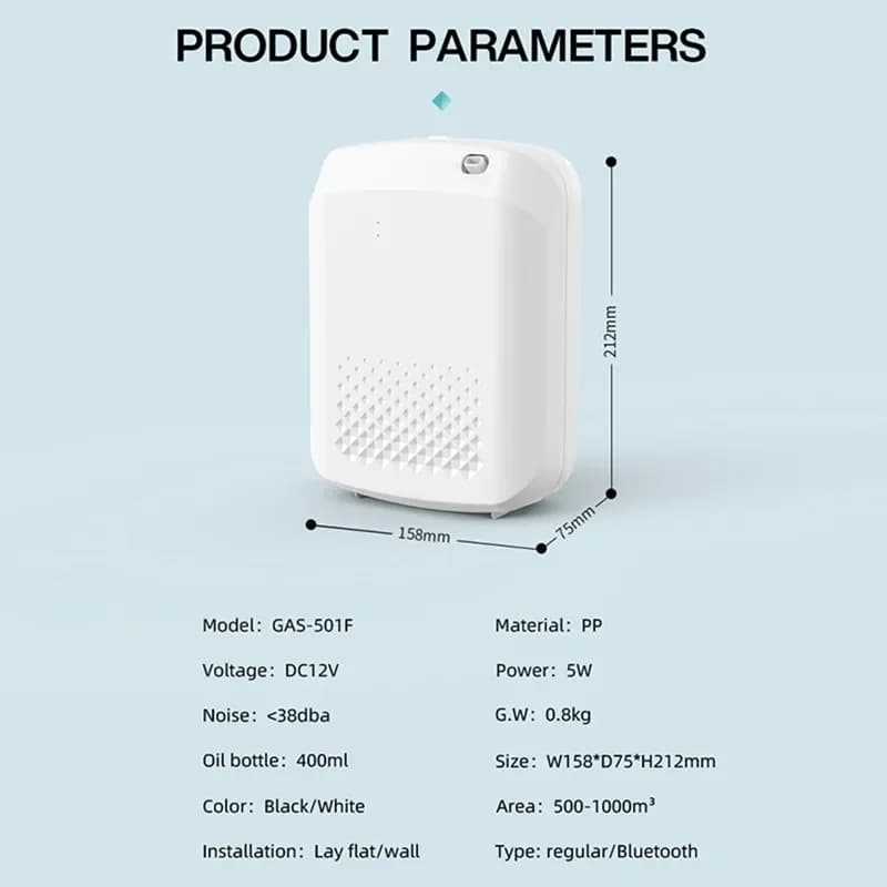Diffuseur d'arôme intelligent, couverture de diffuseur de parfum pour hôtels, odeur électrique 500m3
