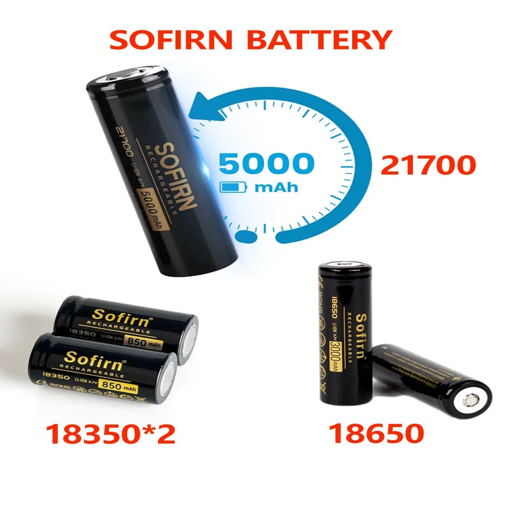 Sofirn 21700 ou 18350 ou 18650 batterie pré-chargée 3.7 V Li-ion piles rechargeables pour lampe de p