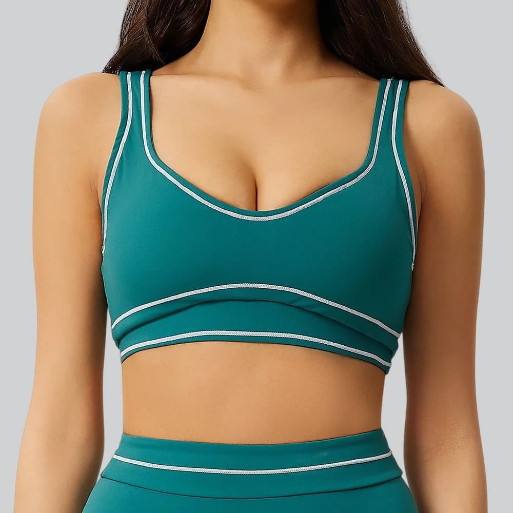 Soutien-gorge de sport color block pour femme, débardeur de yoga, brassière de fitness push-up, sous