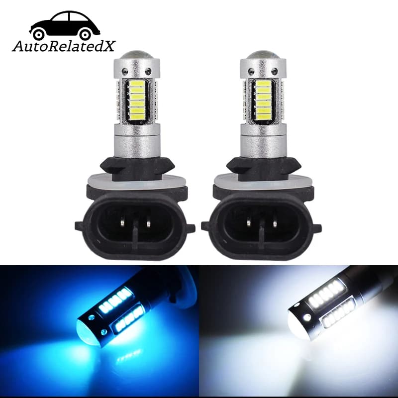 2 pièces 881 H27W/2 ampoules de voiture LED haute puissance H27 Auto LED antibrouillard DRL feux diu