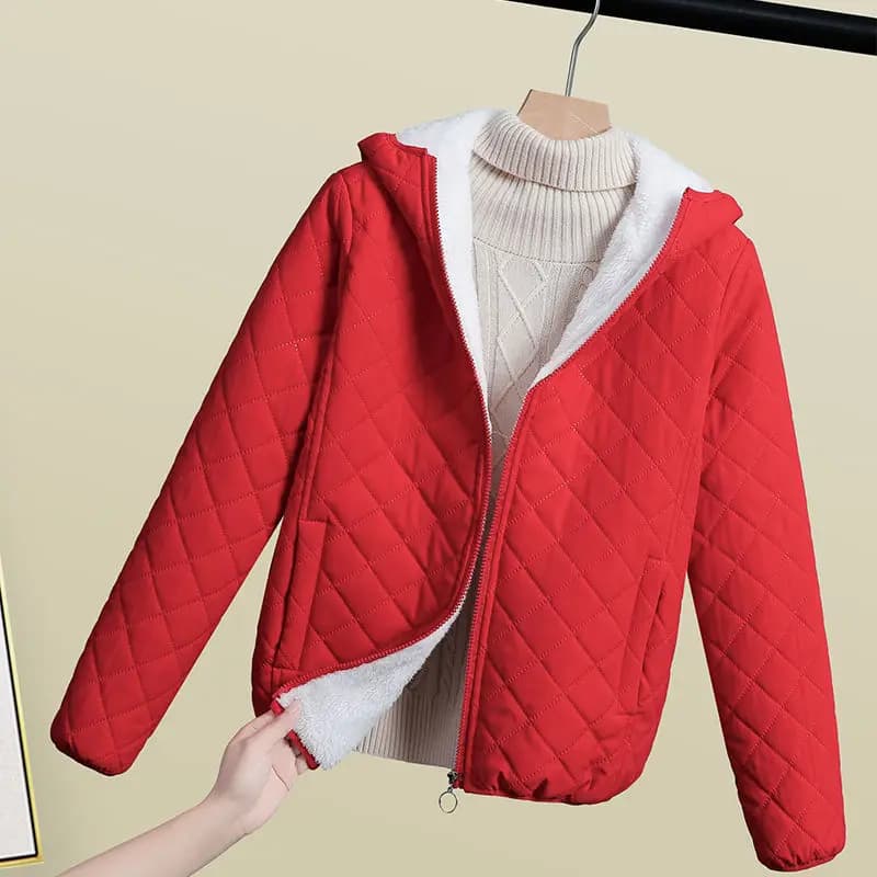 Nouvelle Veste Courte en Coton pour Femme Automne Hiver 2026 – Parka Légère et Chaude en Polaire Épa