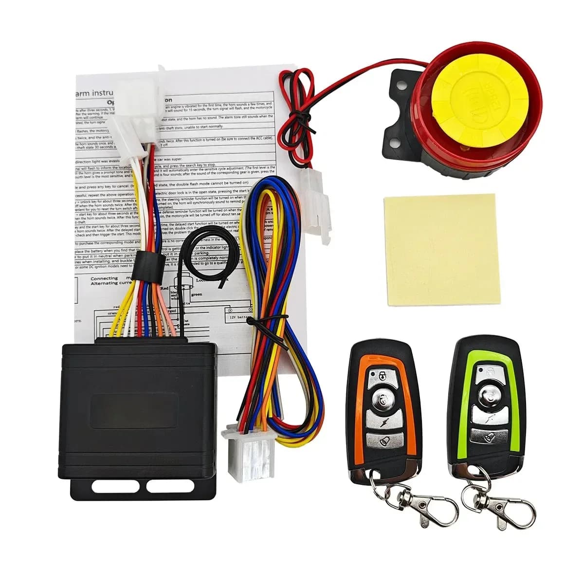 Système d'alarme de moto, Kit antivol 1 voie, système d'alarme de sécurité de voiture, capteur de vi