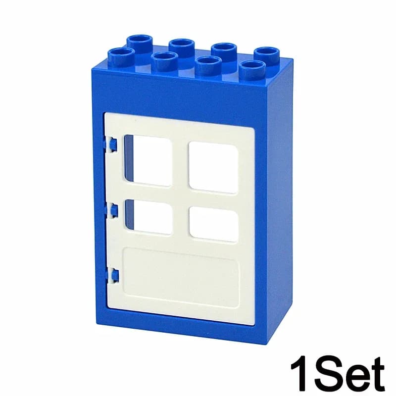 Blocs de construction de grande taille, porte, toit, maison, accessoires, voiture de circulation, ca
