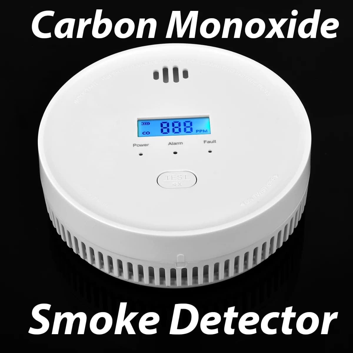 Détecteur de fumée Capteur de monoxyde de carbone composite SMARSECUR 10 ans de batterie 2 en 1 Alar