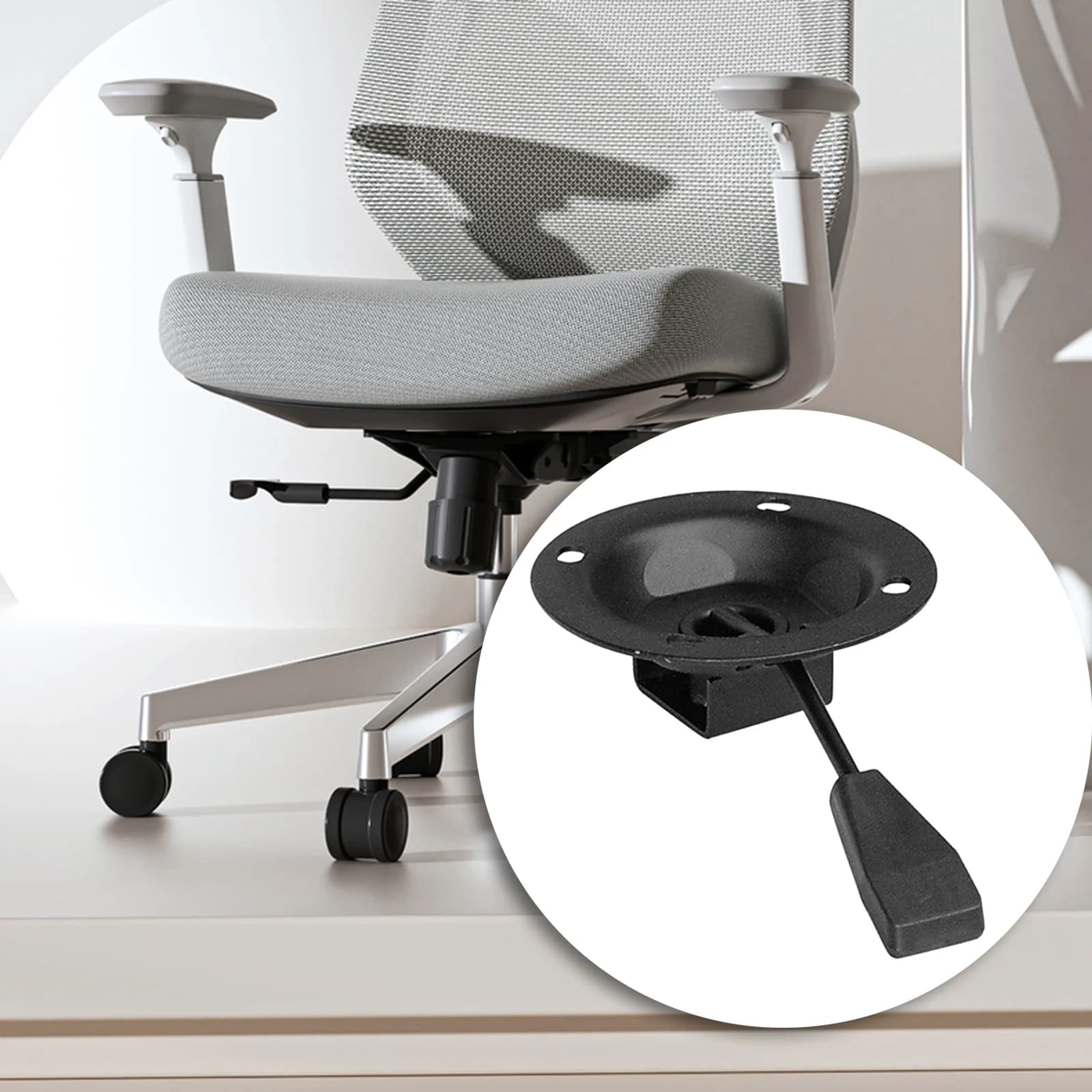Chaise de Bureau à Base Inclinable et Rotative, Pièce de Rechange, Réglable, pour Salon, Jeu
