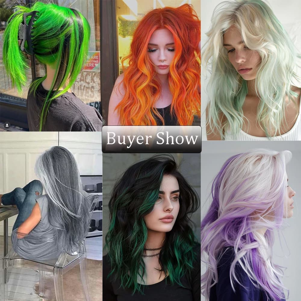 22 pouces 12 pièces/paquet couleur fête synthétique pince dans les Extensions de cheveux pour les fi