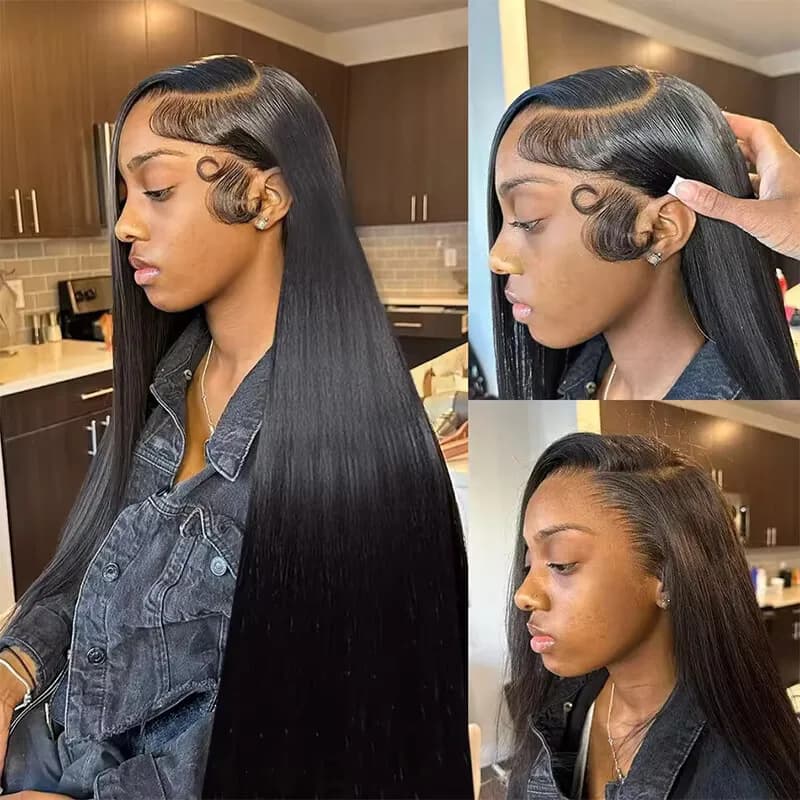 100% malaisie cheveux humains 13x6 os droit dentelle avant perruques de cheveux humains 30 pouces 13