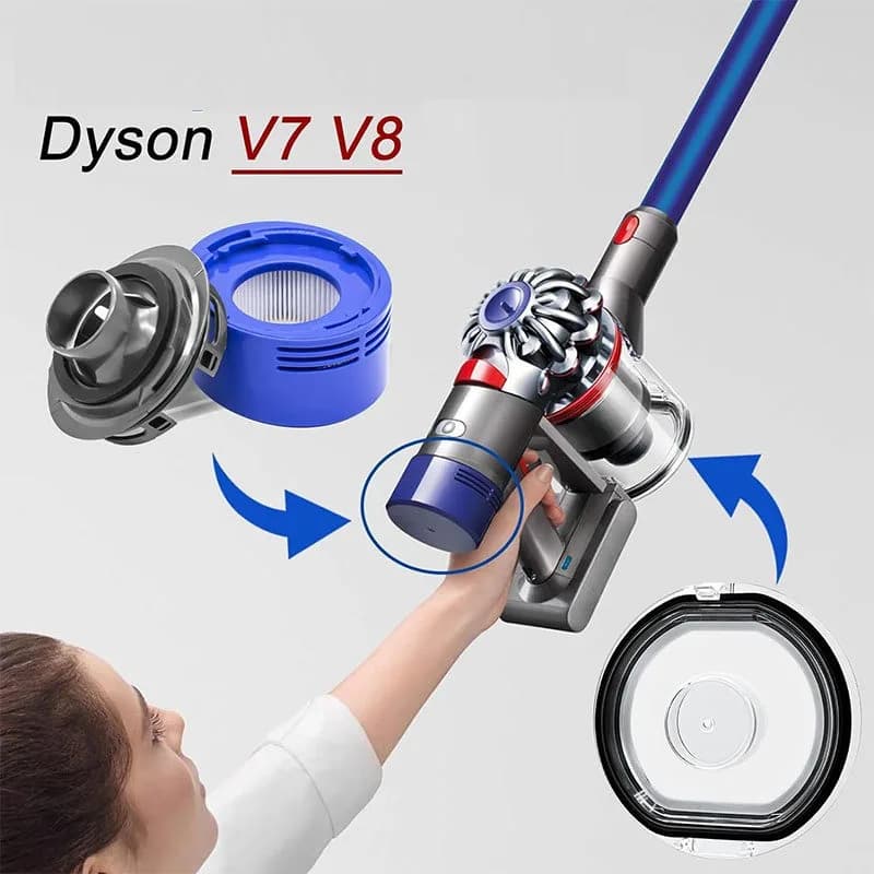 Pré-filtre et post-filtre de remplacement pour aspirateurs Dyson V7 V8, couvercle inférieur, bague d