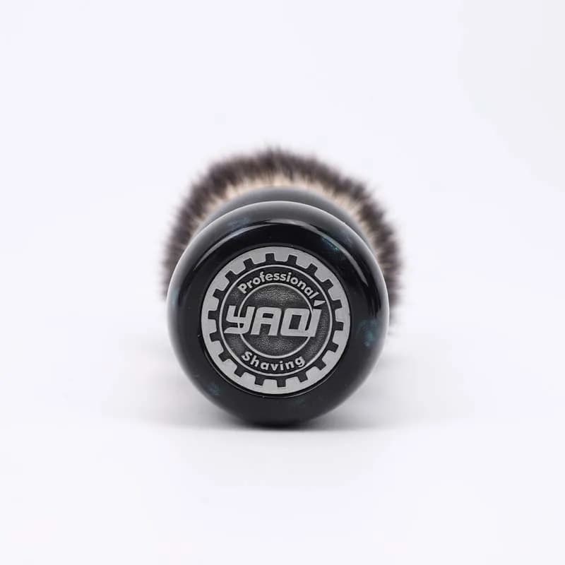 YAQI – brosse de rasage en poils synthétiques émeraude de nuit pour hommes, manche en résine, 26mm