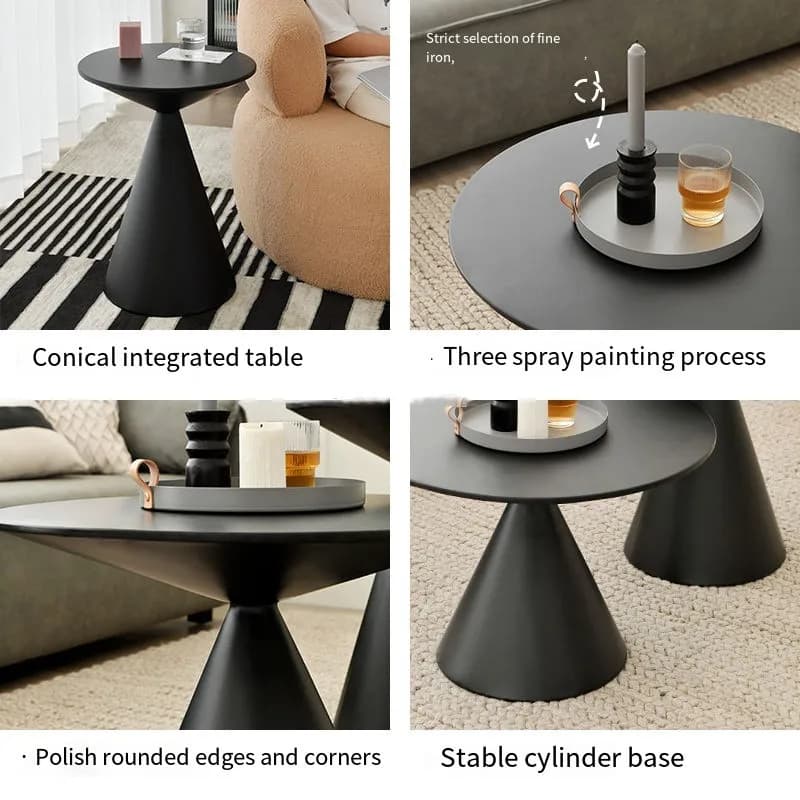 Table basse ronde en métal de luxe, meuble de salon, Table d'appoint de canapé, quelques balcon, Tab