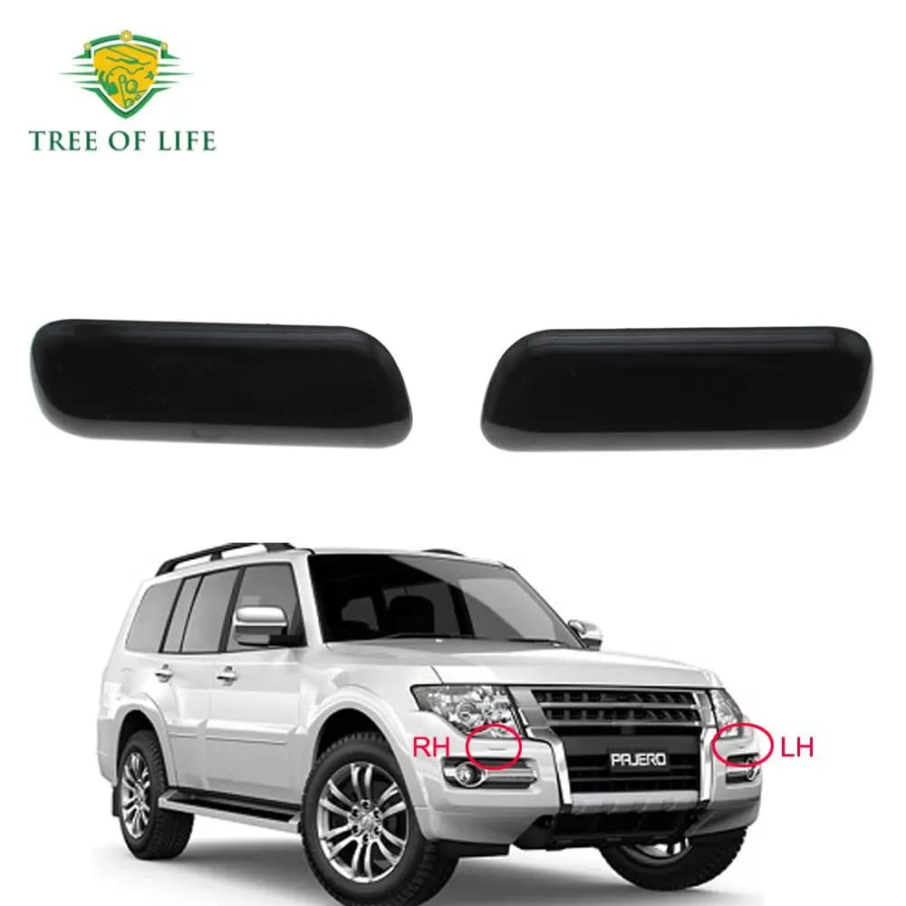 Couvercle de buse de pulvérisation de phare avant, noir et gris pour Mitsubishi Pajero V97 V93 Monte