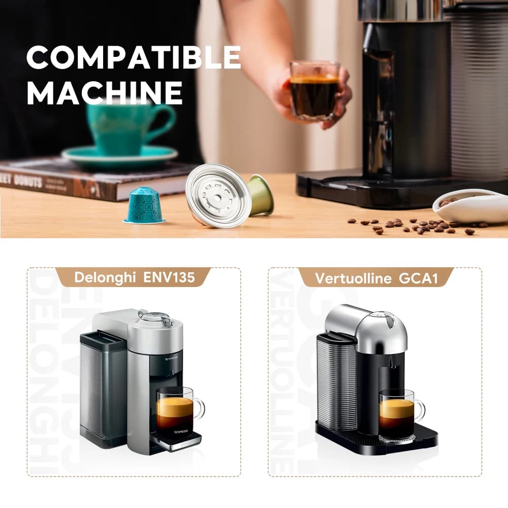 Adaptateur de capsules réutilisables iCafilas pour Machine Vertuo Next Pop, Compatible avec les dose