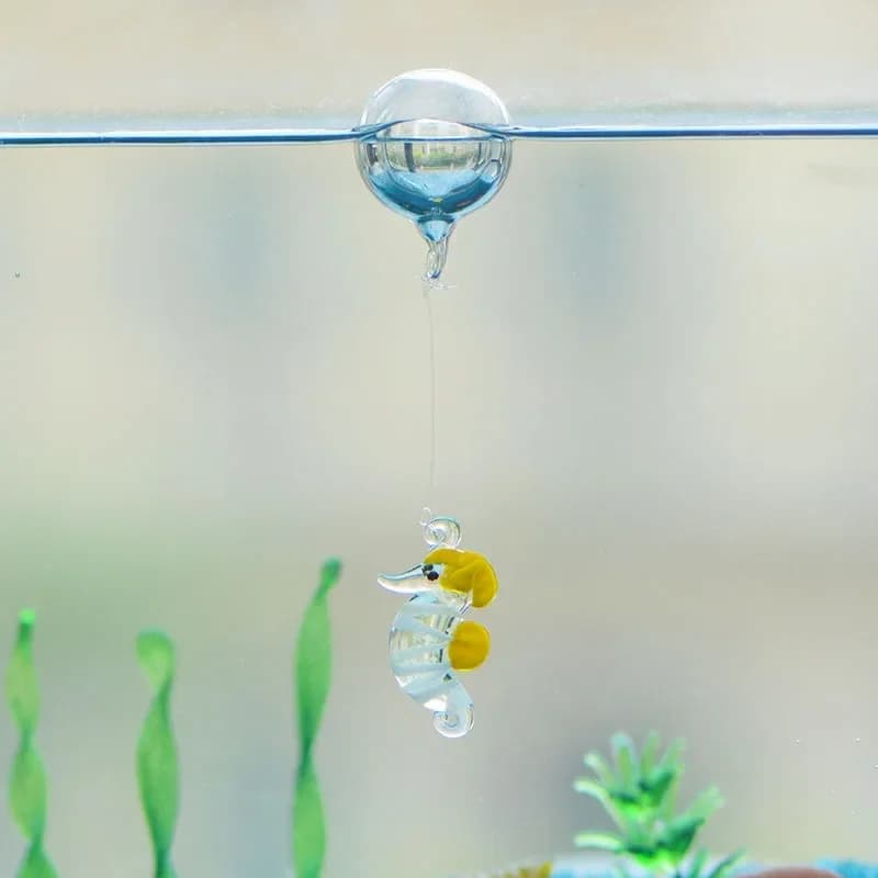Boule flottante lumineuse en verre pour hippocampe, boule flottante pour aquarium, bulle flottante c
