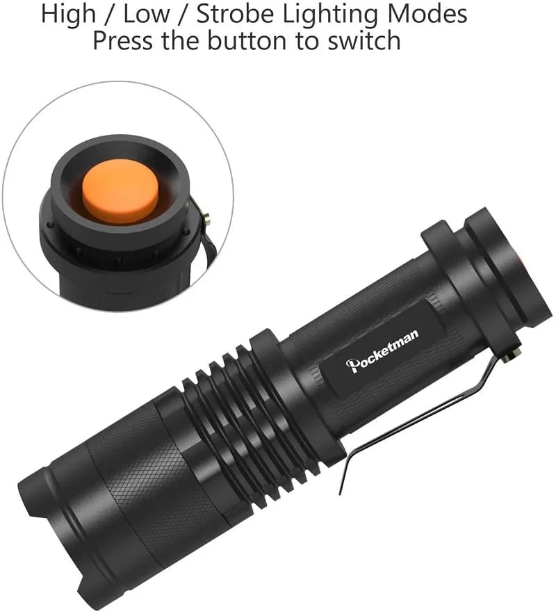 Mini lampes de poche Super lumineuses, mise à niveau, lampe de poche LED, torche étanche, Zoomable, 
