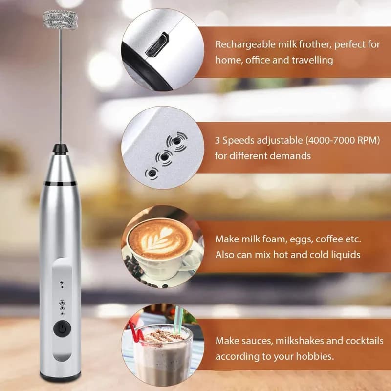 Mousseurs à lait électriques portables mélangeur à main USB Mini cafetière fouet mélangeur Cappuccin