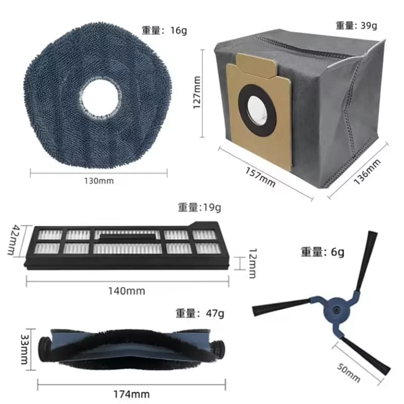 Pièces de rechange pour aspirateur Omni Fy X10 Pro, rouleau, brosse latérale, filtre, vadrouille, gr