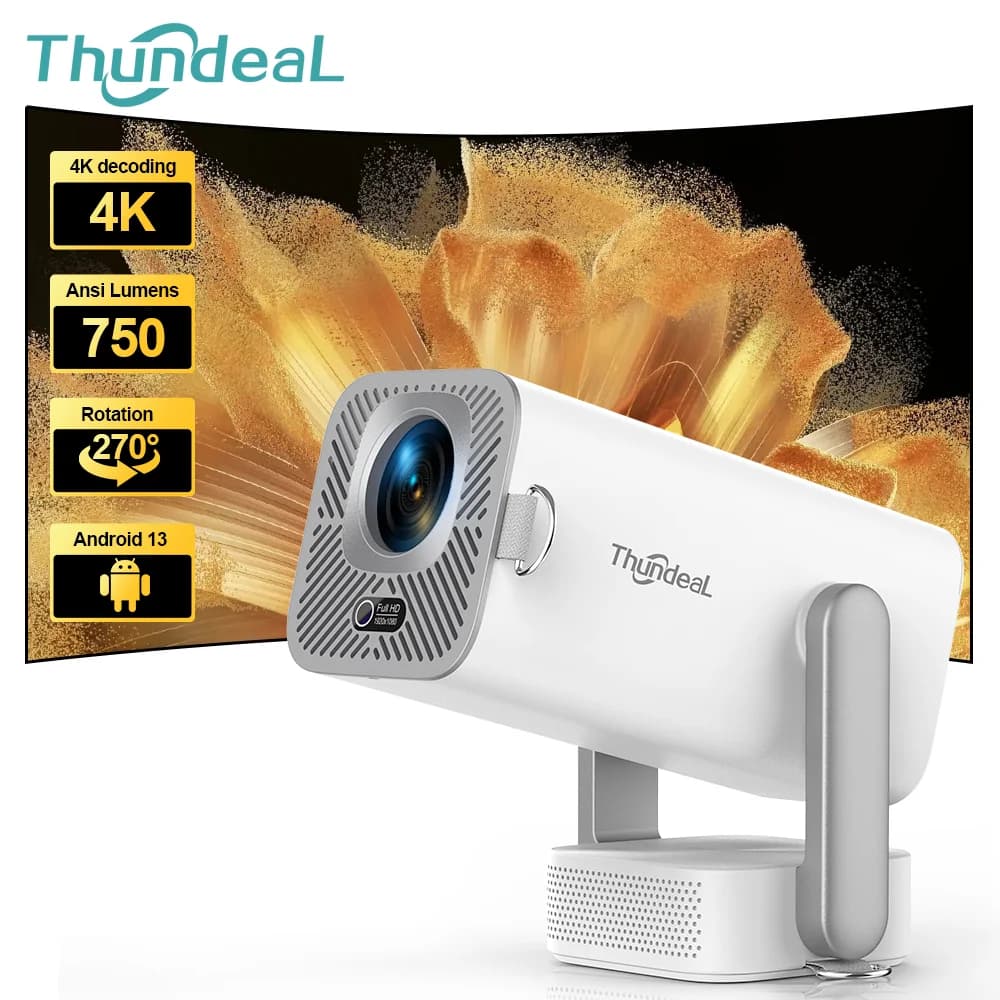 Mini projecteur HD ThundeaL 1080P 2K 4K Vidéo Projecteur LED TD80W Pro WIFI Projecteur Android TD80P