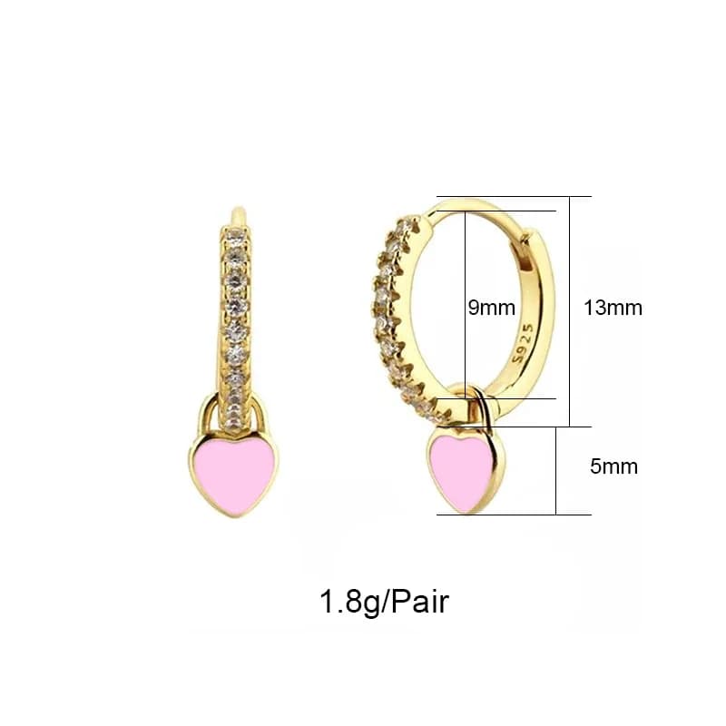 CRMYA – boucles d'oreilles créoles à Clip couleur or pour femmes, Piercing en émail Zircon CZ, ensem