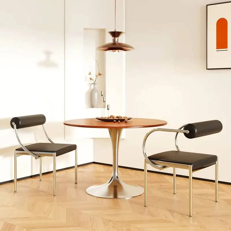 Chaises et table de salle à manger de luxe en bois massif, design nordique moderne et minimaliste, p