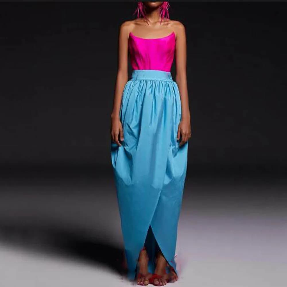 Jupe crayon sans haut pour femme, fente avant, sexy, longue, maxi, fête d'anniversaire, noir, satin,