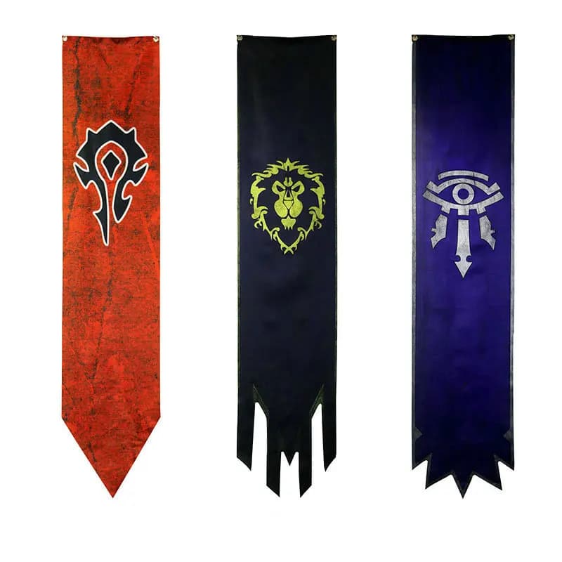 36x168 cm WOW guerre mondiale pour Horde Alliance bannière longue drapeau tenture murale KTV école B