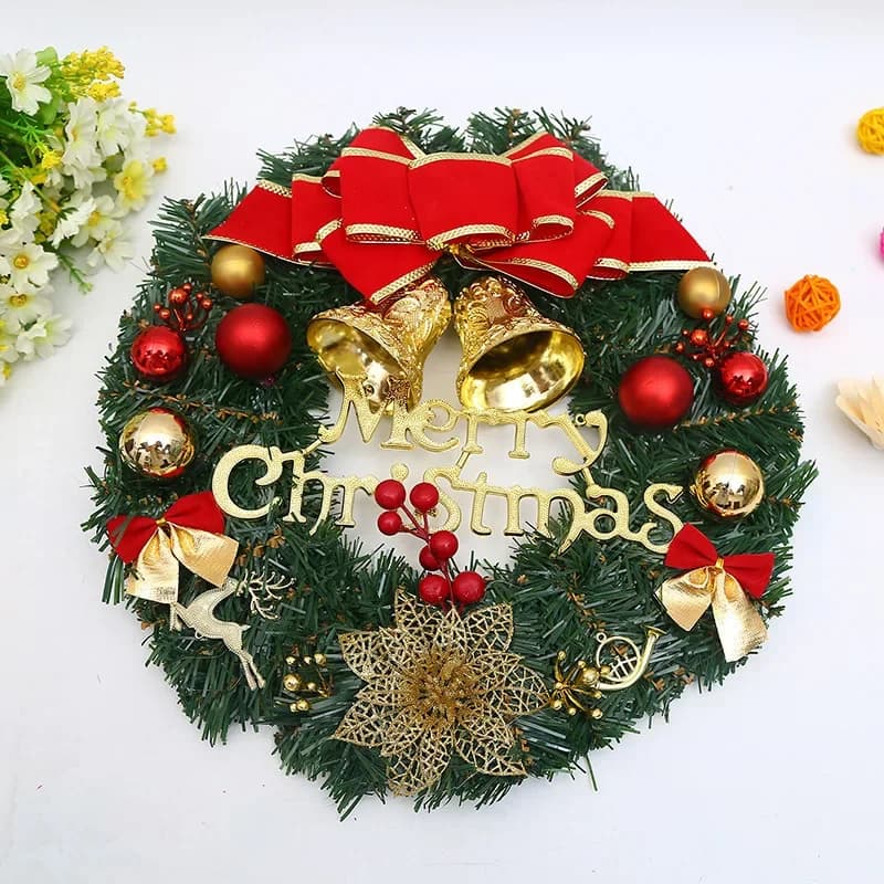 Sp offre spéciale joyeux noël décoration couronne fabricant verdure artificielle guirlande de noël d