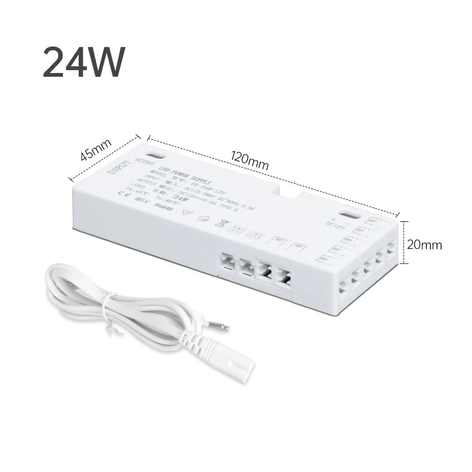 Transformateur d'alimentation LED Dupont Port 12V/24V, prise EU AU UK, 24W/36W/60W/100W/150W/200W, a