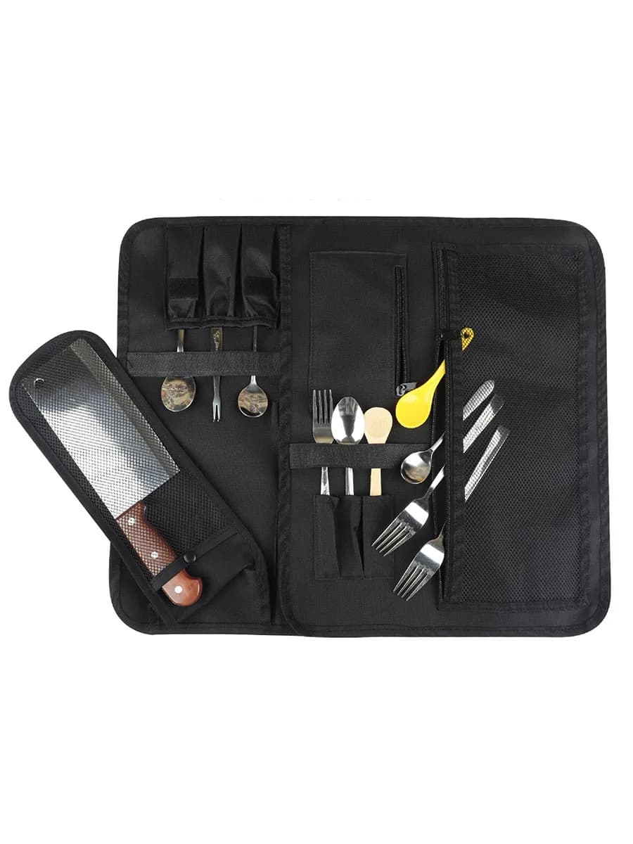 WESSLECO Chef couteau sac rouleau étui de transport cuisine cuisson Portable poches de rangement dur