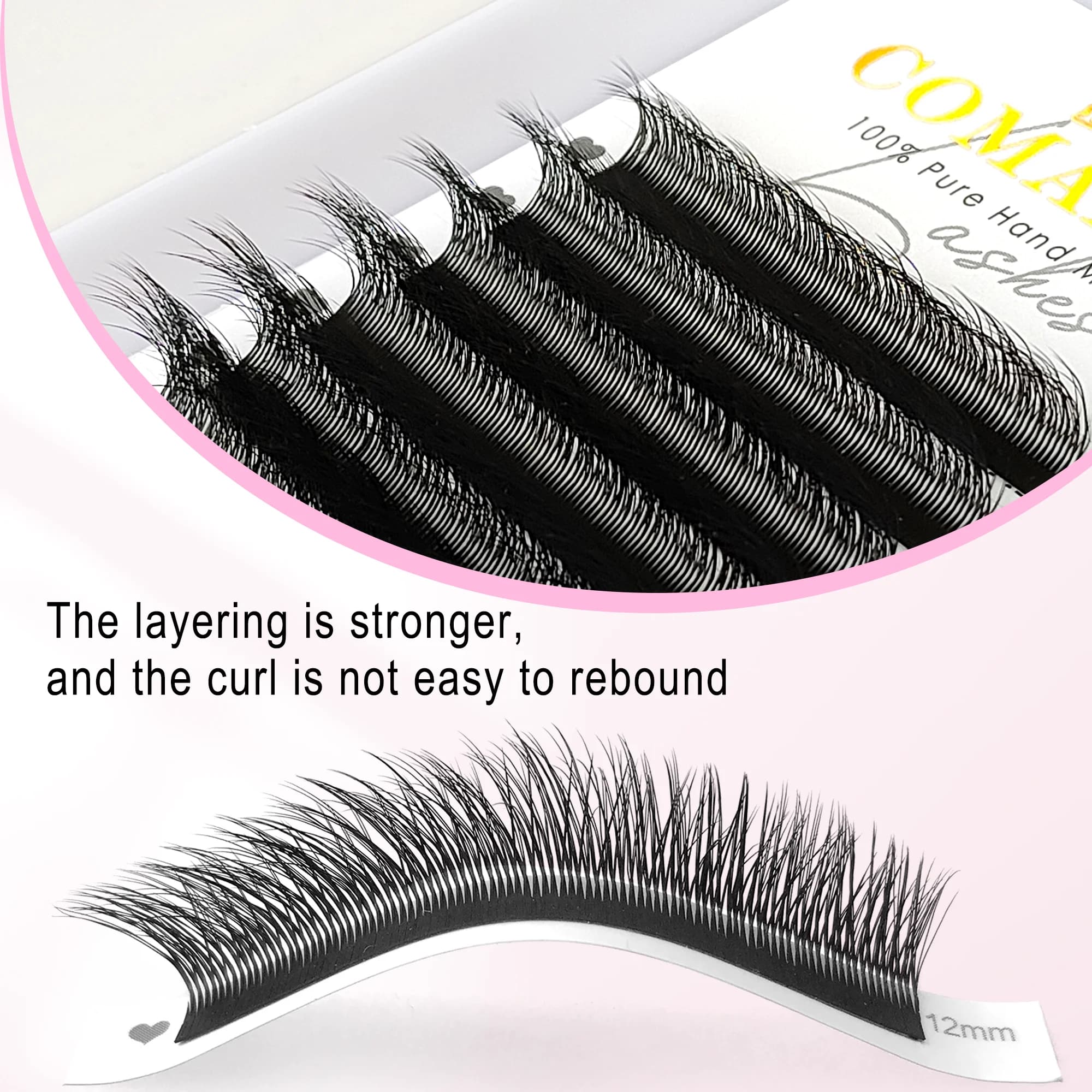 CoMango 5D fox YY shape eye lashes extension C/D curl professional black fox eye style lash high qua