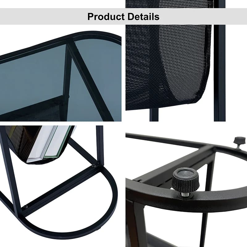 Petites Tables d'Appoint promenales en Verre, Petit Espace de Salon avec Magazines, Espace de Rangem