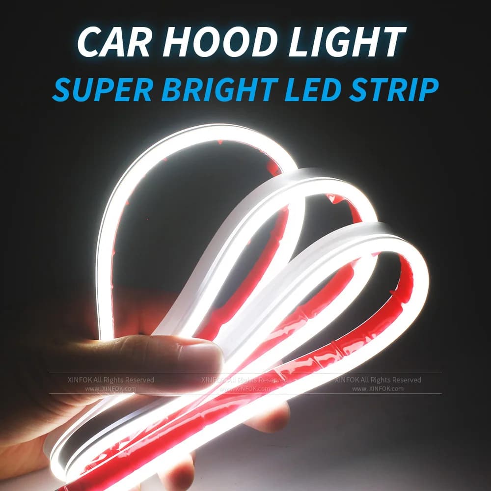 XINFOK Bande lumineuse LED universelle pour capot de voiture, lampes décoratives d'ambiance pour voi