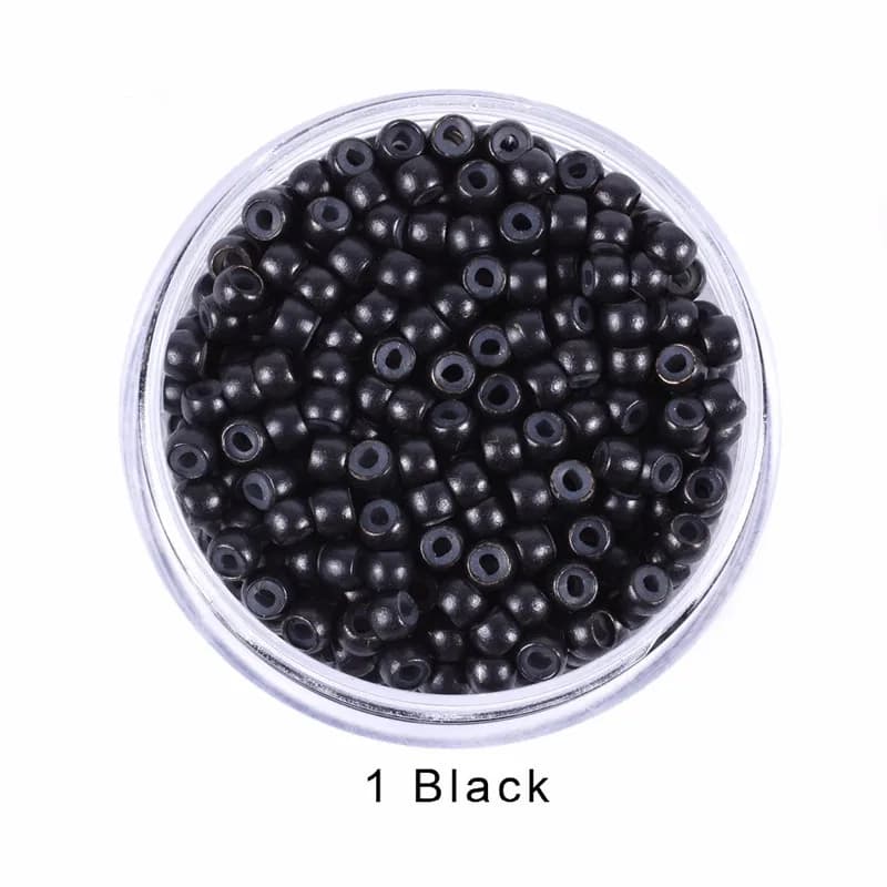 500 pièces perles d'anneau en cuivre 3.0mm nano perles d'anneau doublées de silicone micro pour exte