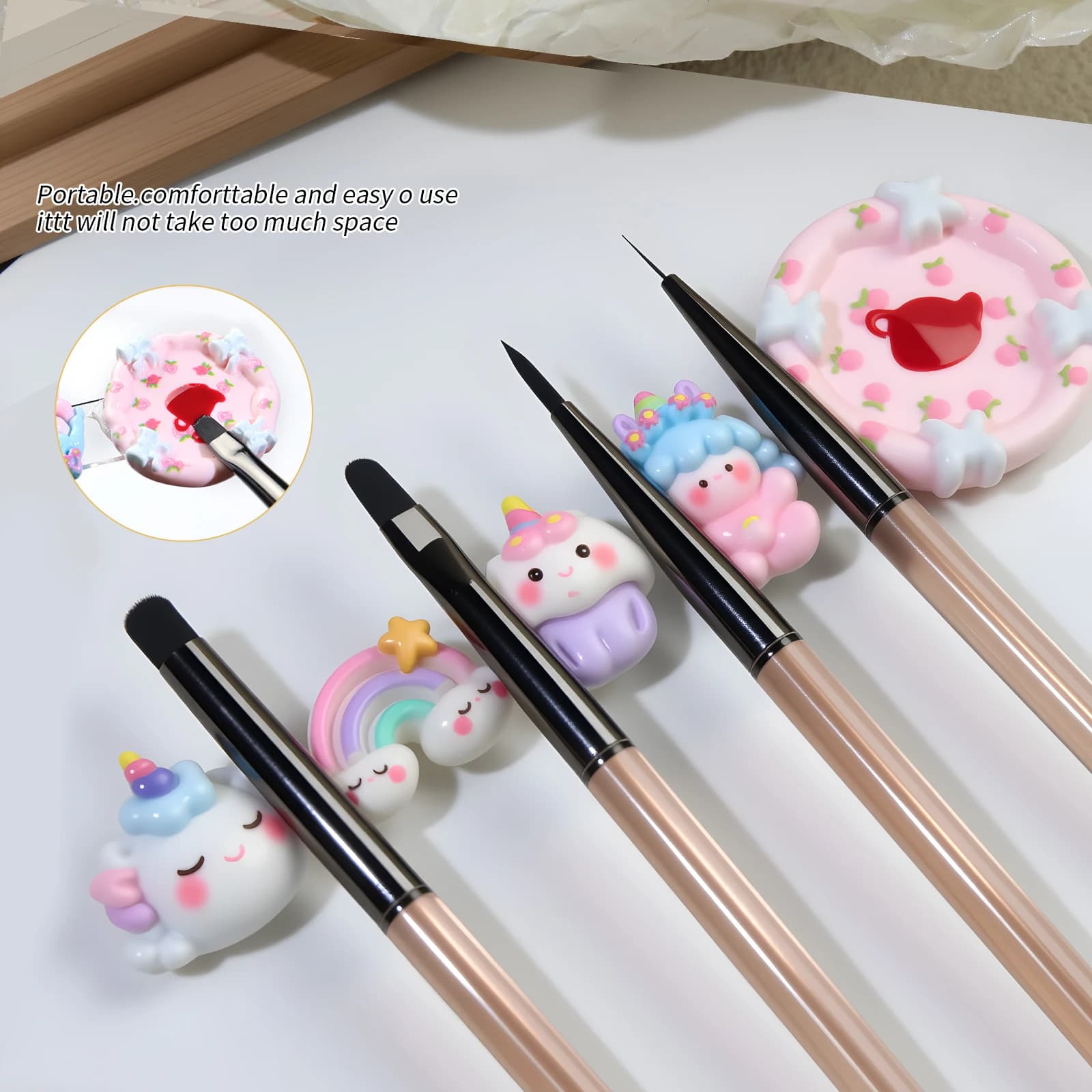 Ensemble de porte-stylos pour nail art, palette de couleurs macaron mignonnes, organisateur d'outils