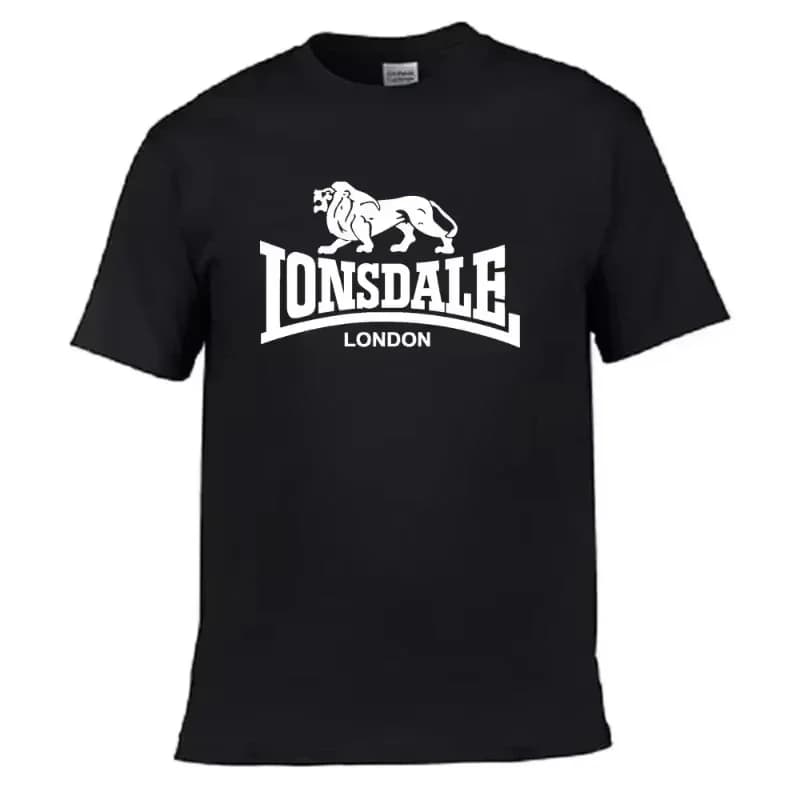 T-shirt à manches courtes pour homme avec imprimé Lion Lonsdale, style streetwear ample et confortab