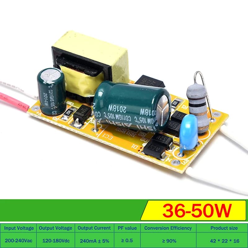 Transformateur de lumière à courant Constant, 8W 5W 18W 25W 36W 50W 120/240mA/250mA, adaptateur d'al