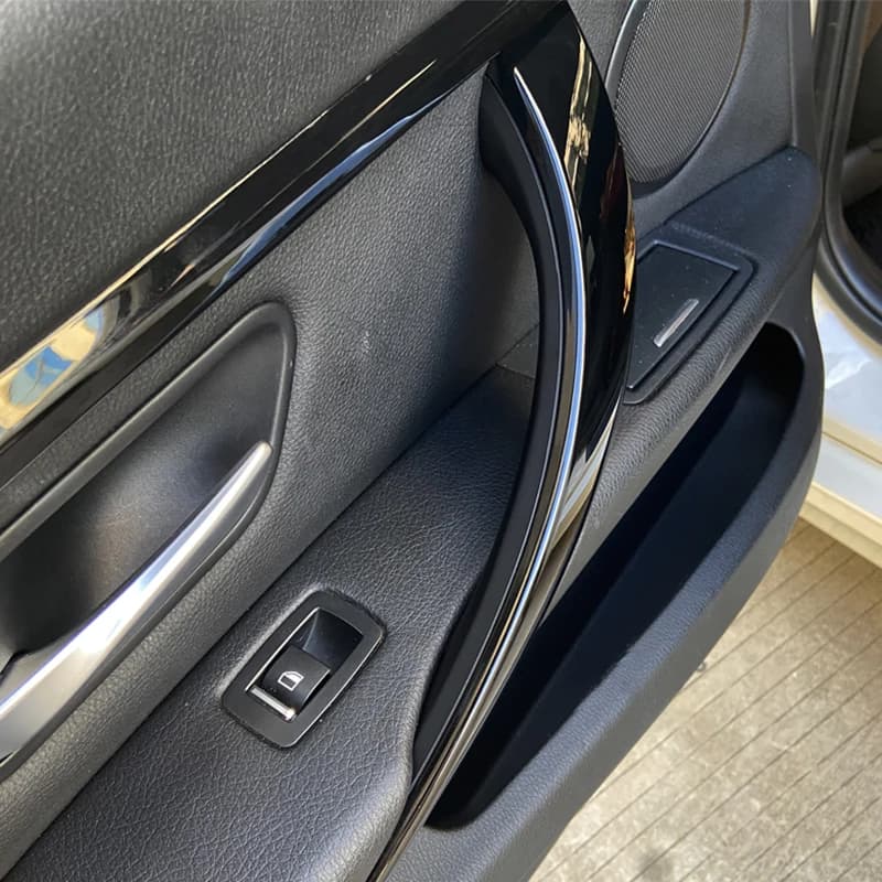 RHD LHD-Garniture de Poignée Intérieure de Porte de Voiture en Fibre de Carbone, pour BMW Série 3 4 
