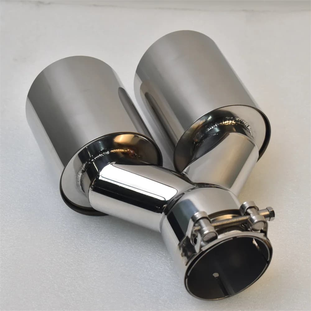 Silencieux d'échappement arrière universel en acier inoxydable 304 à double cylindre pour voitures i