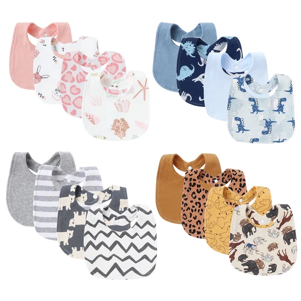 Bavoirs en coton pour bébés, 4 pièces, vêtements pour rots, serviettes de salive pour nouveau-nés, f