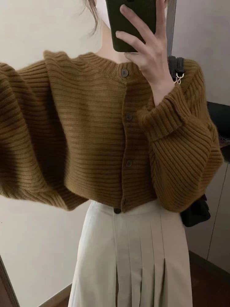 Cardigans à manches chauve-souris pour femmes, Simple, Chaud, Loisirs, Tender At, All-Match, Confort