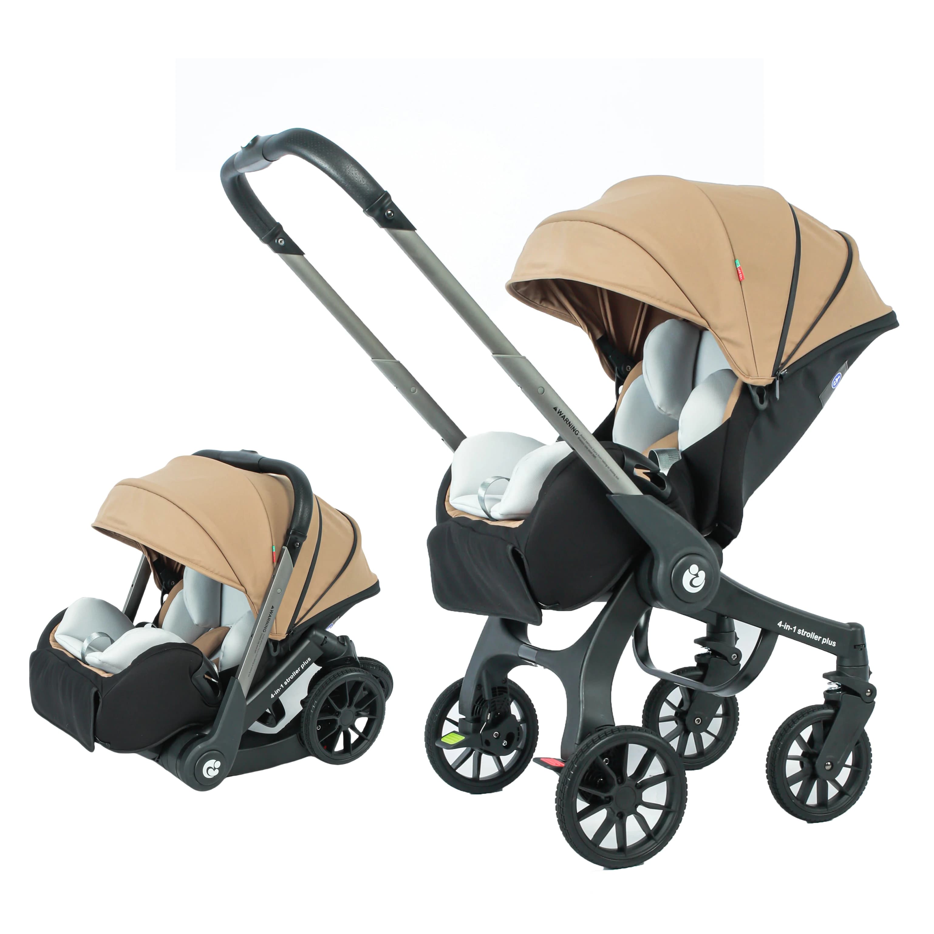 UE en stock 4In1 bébé poussette, poussette multifonctionnelle pliable avec siège auto bébé voiture c