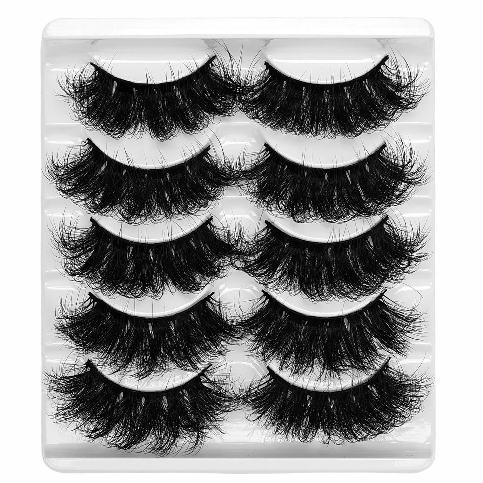 5 paires de cils Faux cils de vison longue durée cils de vison moelleux Volume dramatique Extension 