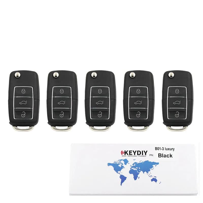 KEYDIY – clé de voiture à distance KD B01, 3 boutons, noir de luxe, pour programmeur KD900/MINI/KD-X