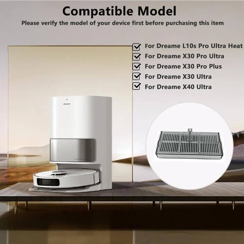 Filtres HEPA pour aspirateur Dreame L10s Pro Ultra Heat / X30 Ultra / L10s Ult X40 Ultra / X40 Pro, 