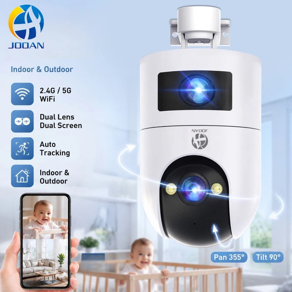 Jooan WiFi caméra de Surveillance double objectif 4K 8MP HD caméra IP extérieure AI suivi Protection