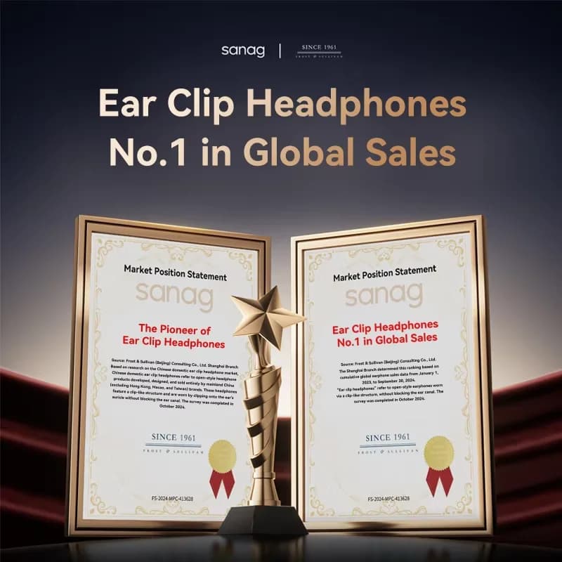 Sanag S7S AI oreille ouverte pince sur casque HiFi 3D stéréo qualité sonore AI Assistant sans fil Bl