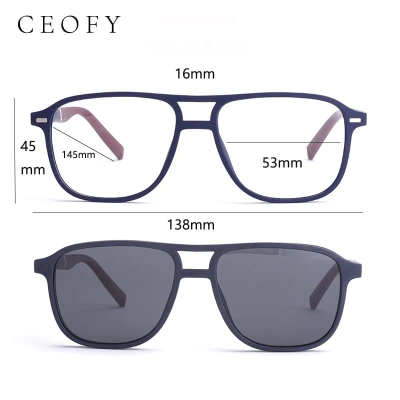Ceofy Hommes Lunettes Cadre Optique De Mode Soleil Clip Sur Polarized Marque Conception Conduite Lun