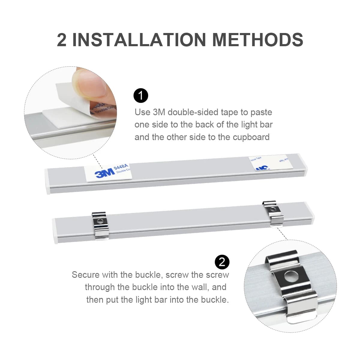 Salle de bains cuisine LED sous armoire lumière main balayage capteur de mouvement interrupteur 12V 